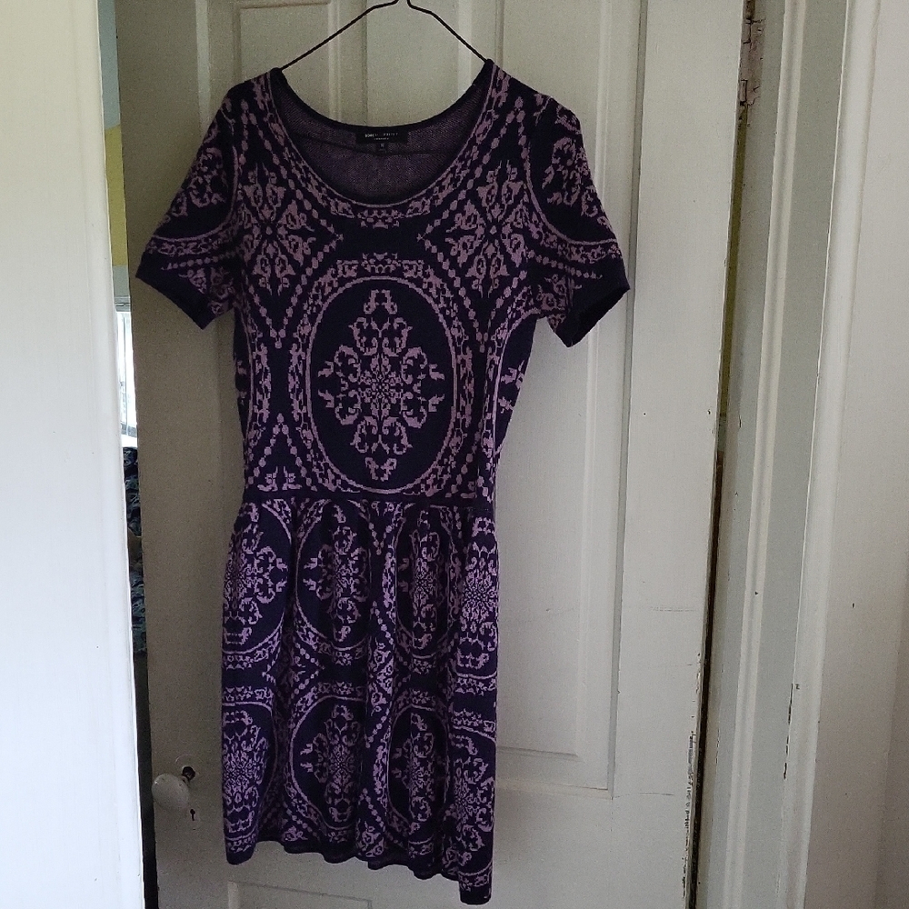 Elegant Purple Patterned Dress